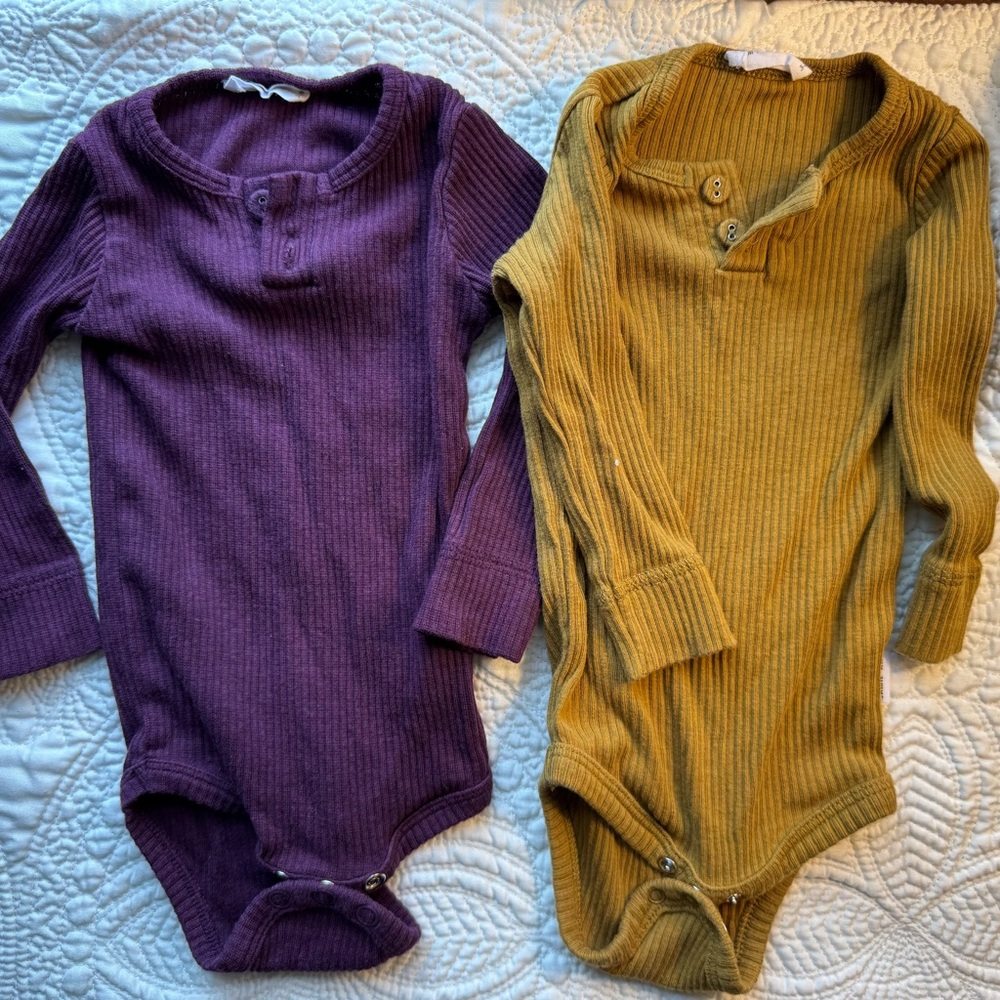 Jamie Kay Plum and Ginger Bodysuits Soft Ribbed Knit 2/$20